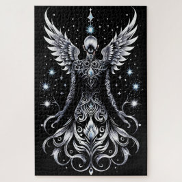 Zwart en Zilver Tattoo Angel Legpuzzel