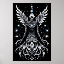 Zwart en Zilver Tattoo Angel