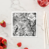 Zwart en Zilver Toile de Fleur Servet (Insitu)