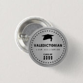 Zwart en Zilver Valedictorian voor een Guy Ronde Button 3,2 Cm (Voorkant /achterkant)