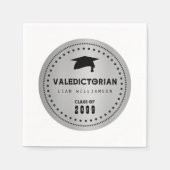 Zwart en zilver Valedictorisch Afstuderen Servet (Voorkant)