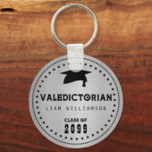 Zwart en zilver Valedictorisch Afstuderen Sleutelhanger (Voorkant)