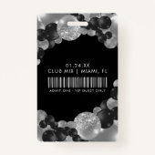 Zwart en Zilver  VIP Al Toegangspasje Badge (Achterkant)