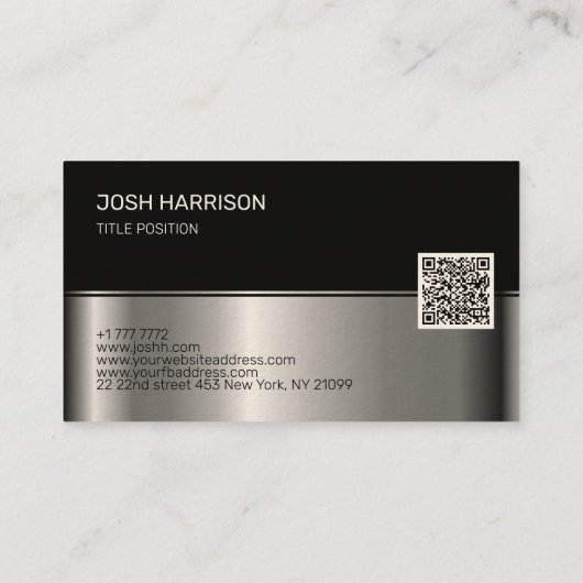 Zwart en zilver visitekaartje (Achterkant)