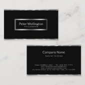 Zwart en zilver visitekaartje (Voorkant / Achterkant)