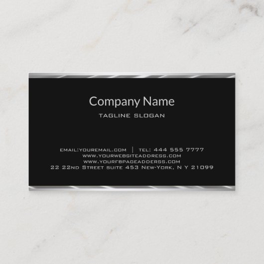 Zwart en zilver visitekaartje (Achterkant)