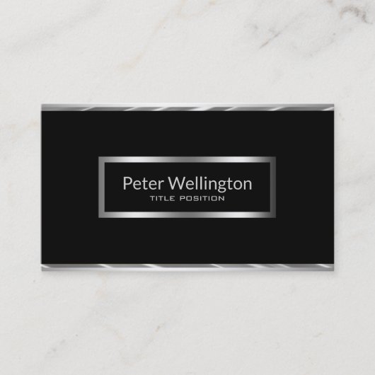 Zwart en zilver visitekaartje (Voorkant)