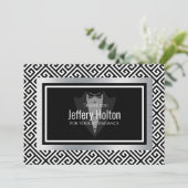 Zwart en zilver vrijgezellenfeest bedankkaart (Staand voorkant)