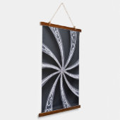 Zwart en zilver wiel hangend wandkleed (Gebogen)