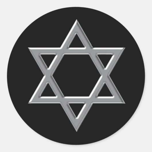 Zwart en Zilveren Bar Mitzvah Stickers (Voorkant)