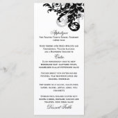 Zwart en zilveren bloemkaart menu (Achterkant)