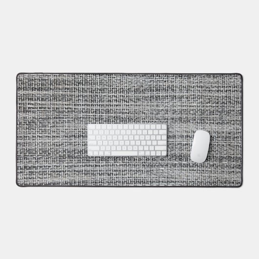 Zwart en Zilveren Canvas Textuur Bureaumat (Keyboard & Muis)