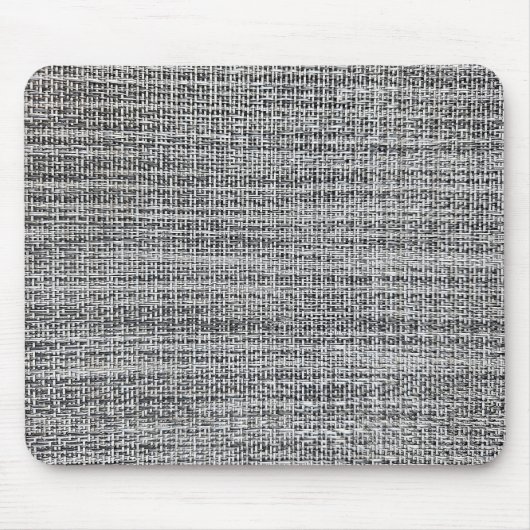 Zwart en Zilveren Canvas Textuur Muismat (Voorkant)