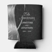 Zwart en zilveren damast- Jubilea Koelbox Blikjeskoeler (Achterkant)