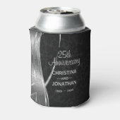 Zwart en zilveren damast- Jubilea Koelbox Blikjeskoeler (Blikje Achterkant)
