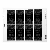 Zwart en Zilveren Damast - Wijnlabel Medium Etiket (Full Sheet)