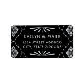  zwart en zilveren deco-weddenschap etiket (Voorkant)