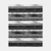 Zwart en zilveren glitterpatroon fleece deken (Voorkant)