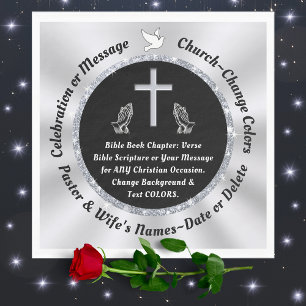 Zwart en Zilveren Kerk of Christelijke Servetten