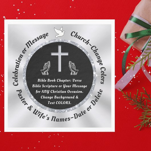 Zwart en Zilveren Kerk of Christelijke Servetten