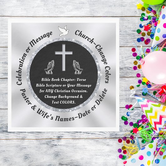 Zwart en Zilveren Kerk of Christelijke Servetten