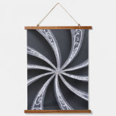 Zwart en zilveren wiel hangend wandkleed (Voorkant)