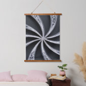 Zwart en zilveren wiel hangend wandkleed (Slaapkamer)