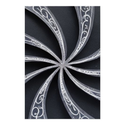 Zwart en zilveren wiel perfect poster (Voorkant)