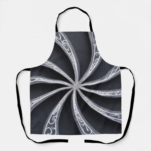 Zwart en zilveren wiel schort (Voorkant)