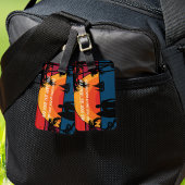 Zwart en zonsondergang vakantie PERSONALISEREN Bag Bagagelabel