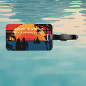 Zwart en zonsondergang vakantie PERSONALISEREN Bag Bagagelabel