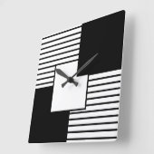 Zwart en zwart-wit Retrodesign Vierkante Klok (Hoek)