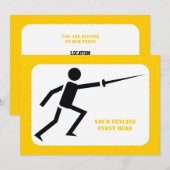 Zwart encer-silhouet met zwaardomheining, aangepas kaart (Voorkant / Achterkant)