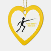 Zwart encer-silhouet met zwaardomheining, aangepas keramisch ornament (Links)