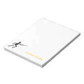 Zwart encer-silhouet met zwaardomheining, aangepas notitieblok (Linkerzijde)