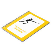 Zwart encer-silhouet met zwaardomheining, aangepas notitieboek (Linkerzijde)