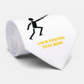 Zwart encer-silhouet met zwaardomheining, aangepas stropdas (Opgerold)