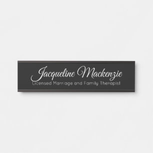 Zwart Erkend Huwelijk en Familie Therapeut LMFT Deurbordje
