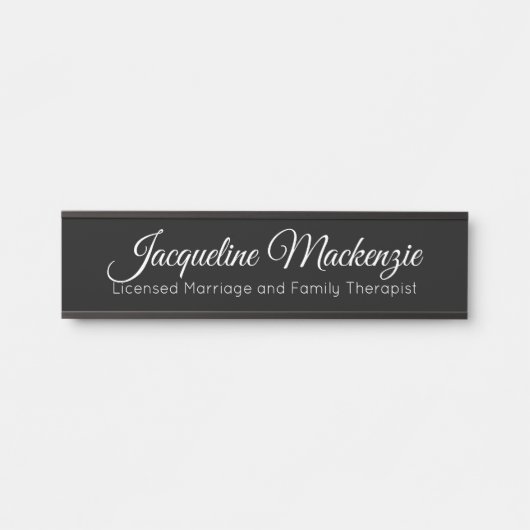Zwart Erkend Huwelijk en Familie Therapeut LMFT Deurbordje (Voorkant)