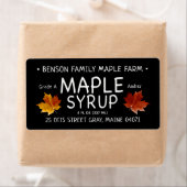 Zwart esdoornsiroop label Sinaasappel suikeresdoor (Insitu)