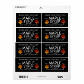 Zwart esdoornsiroop label Sinaasappel suikeresdoor (Full Sheet)