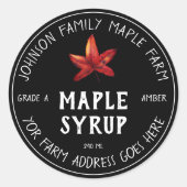 Zwart esdoornstroop Waterverf esdoorn flesje label (Voorkant)