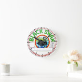 " zwart etiket op zwabber" ronde klok (Huis)