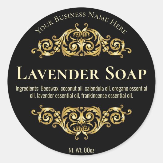 zwart etiket voor homemade zeep (Voorkant)