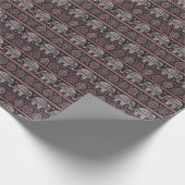 Zwart etnisch olifantenpatroon cadeaupapier (Hoek)