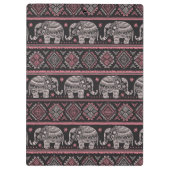 Zwart etnisch olifantenpatroon klembord (Achterkant)