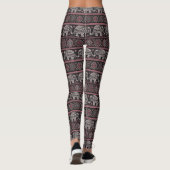 Zwart etnisch olifantenpatroon leggings (Achterkant)