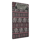 Zwart etnisch olifantenpatroon mini klembord (Schuin)