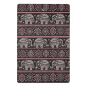 Zwart etnisch olifantenpatroon mini klembord (Achterkant)