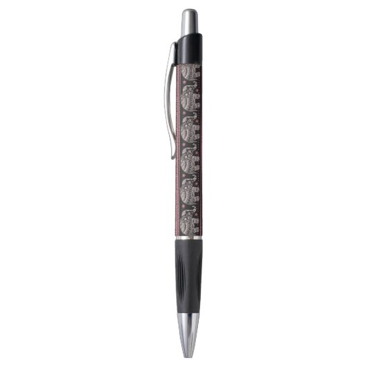 Zwart etnisch olifantenpatroon pen (Top (Verticaal))